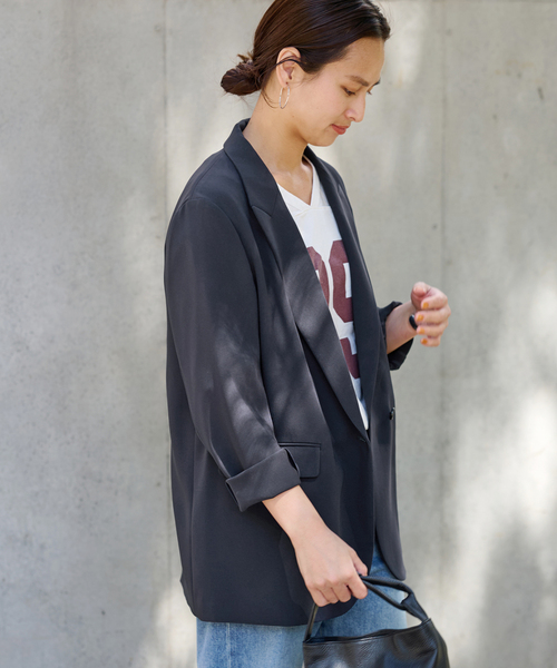 FRAMeWORK（フレームワーク）の「≪追加≫トリアセクロスセミダブルジャケット2（テーラードジャケット・レディース・ネイビー/ブラック・38/36）」の17枚目の写真