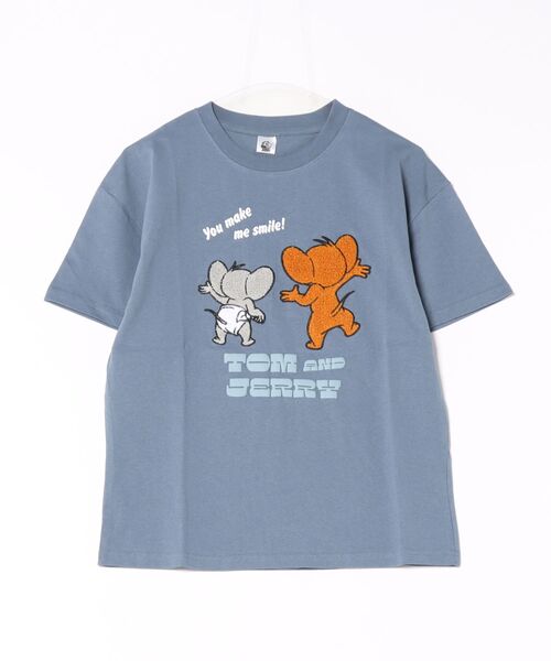Tom＆Jerry（トムアンドジェリー）の「【TOM AND JERRY/トムとジェリー】オリジナルデザインTシャツ ジェリー　タフィー　ドロップショルダー ビッグシルエット　ユニセックス（Tシャツ/カットソー・メンズ・ブルー系その他/ベージュ系その他/ベージュ系その他2/ホワイト系その他3/ホワイト系その他2/パープル系その他3/ベージュ系その他5/パープル系その他5/ブラック系その他4/ホワイト系その他4/ホワイト系その他7/ブルー系その他7/ベージュ系その他6/ブラック系その他6・LARGE/SMALL/X-LARGE/MEDIUM）」の12枚目の写真