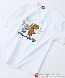 【TOM AND JERRY/トムとジェリー】オリジナルデザインTシャツ ジェリー タフィー ドロップショルダー ビッグシルエット ユニセックス