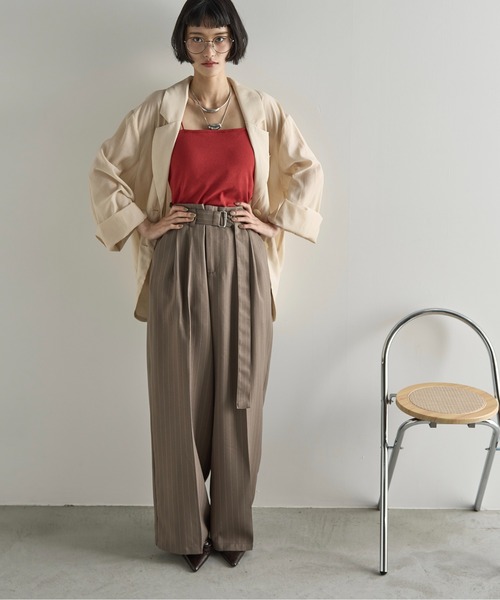 セール】ストライプベルトタックパンツ（その他パンツ）｜THE