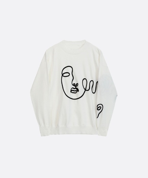 U:UME(ユーム)の「Face Graffiti Art Knit(ニット/セーター・メンズ・ホワイト・FREE)」の1枚目の写真