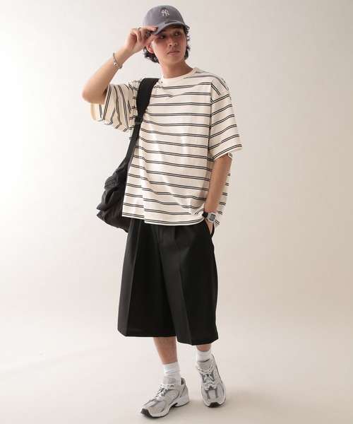 SIGNAL SPORTS（シグナルスポーツ）の「【SIGNAL SPORTS】14s/オーバーサイズボーダーTシャツ（Tシャツ/カットソー・メンズ・ネイビー/ホワイト・MEDIUM/SMALL/LARGE）」の5枚目の写真
