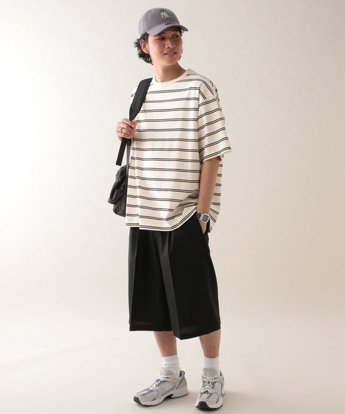 SIGNAL SPORTS（シグナルスポーツ）の「【SIGNAL SPORTS】14s/オーバーサイズボーダーTシャツ（Tシャツ/カットソー・メンズ・ネイビー/ホワイト・MEDIUM/SMALL/LARGE）」の3枚目の写真