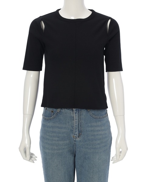 fifth（フィフス）の「カットリブカットアウトプルオーバー（Tシャツ/カットソー・レディース・モカ/アイボリー/ブラック・M）」の18枚目の写真