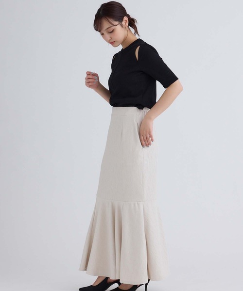 fifth（フィフス）の「カットリブカットアウトプルオーバー（Tシャツ/カットソー・レディース・モカ/アイボリー/ブラック・M）」の8枚目の写真