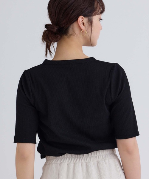 fifth（フィフス）の「カットリブカットアウトプルオーバー（Tシャツ/カットソー・レディース・モカ/アイボリー/ブラック・M）」の6枚目の写真