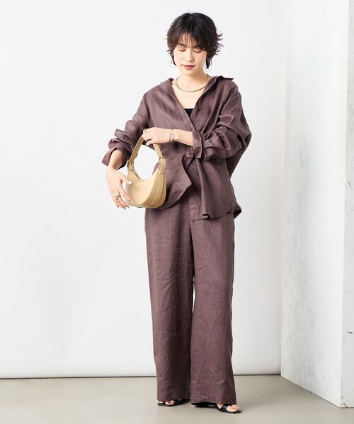 NOLLEYS【新品未使用】リネン混 グリーン ダブル ジャケット ワイドパンツ NOLLEYS【新品未使用】リネン混 グリーン ダブル ジャケット ワイド