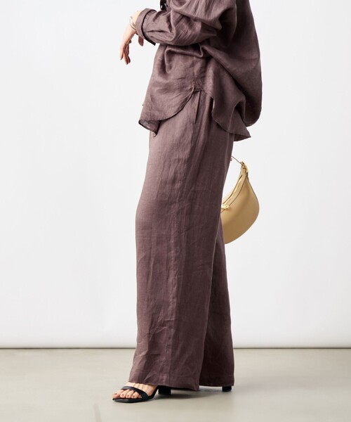 NOLLEY’S(ノーリーズ)の「【WEB STAFF恵☆別注カラーあり】《セットアップ対応》リネンセミワイドパンツ(その他パンツ・レディース・ホワイト/ダークネイビー/グリーン/ダークブラウン/ベージュ・36/38/40)」の6枚目の写真