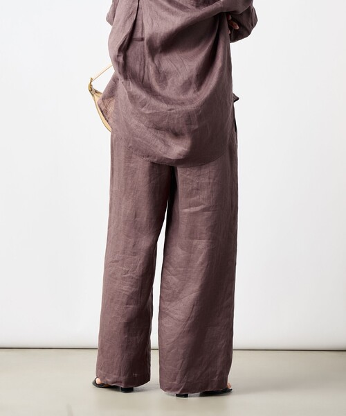 NOLLEY’S(ノーリーズ)の「【WEB STAFF恵☆別注カラーあり】《セットアップ対応》リネンセミワイドパンツ(その他パンツ・レディース・ホワイト/ダークネイビー/グリーン/ダークブラウン/ベージュ・36/38/40)」の7枚目の写真
