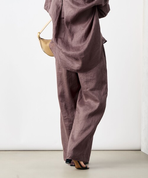 NOLLEY’S(ノーリーズ)の「【WEB STAFF恵☆別注カラーあり】《セットアップ対応》リネンセミワイドパンツ(その他パンツ・レディース・ホワイト/ダークネイビー/グリーン/ダークブラウン/ベージュ・36/38/40)」の8枚目の写真