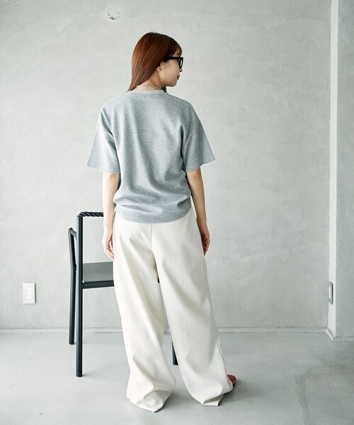 PUBLUX(パブリュクス)の「MARY QUANT × PUBLUX/マリークワント 刺繍 ワッフルTシャツ 限定展開(Tシャツ/カットソー・レディース・ブラック/グレー/ナチュラル・フリ-)」の7枚目の写真