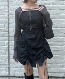 mline | [mline]ナイロンギャザー カーデSET OP(ワンピース)