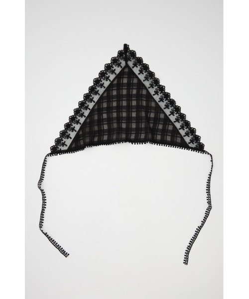 SLY（スライ）の「LACE EDGE SCARF レース エッジ スカーフ（バンダナ/スカーフ・レディース・アイボリー/ブラック・FREE）」の9枚目の写真