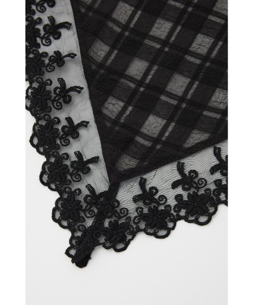 SLY（スライ）の「LACE EDGE SCARF レース エッジ スカーフ（バンダナ/スカーフ・レディース・アイボリー/ブラック・FREE）」の10枚目の写真