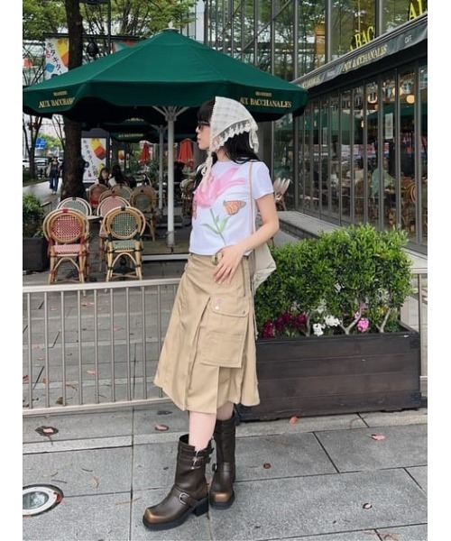 SLY（スライ）の「LACE EDGE SCARF レース エッジ スカーフ（バンダナ/スカーフ・レディース・アイボリー/ブラック・FREE）」の21枚目の写真