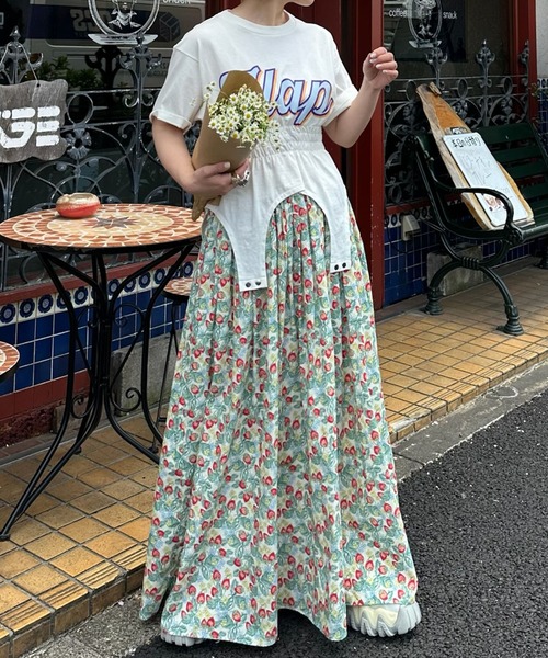 Alley Tokyo(アリートーキョー)の「シャーリング裾ぴろんT(Tシャツ/カットソー・レディース・スミクロ/オフホワイト・FREE)」の18枚目の写真