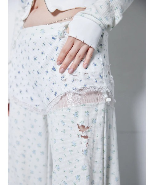 し*の様 neith. Flower Thermal Pants(Blue) neith./ネイス/Flower Thermal Pants