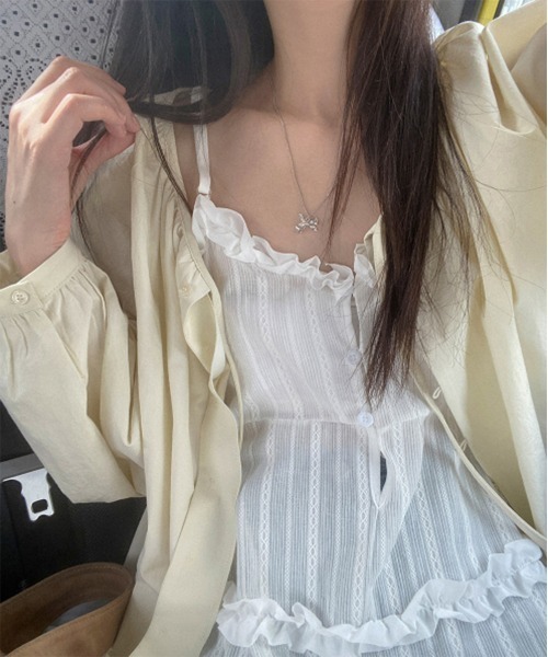 by muni:r(バイ ムニール)の「フリルビスチェワンピース(ワンピース・レディース・ホワイト/ブラック・FREE)」の17枚目の写真
