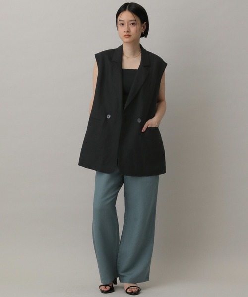 A part by(アパートバイ)の「レーヨンリネンベスト(ベスト・レディース・ブラック/ライトベージュ・FREE)」の11枚目の写真