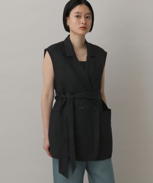 A part by(アパートバイ)の「レーヨンリネンベスト(ベスト・レディース・ブラック/ライトベージュ・FREE)」の15枚目の写真