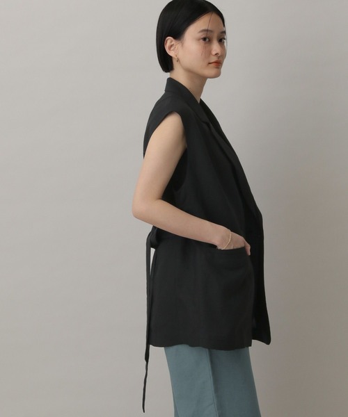 A part by(アパートバイ)の「レーヨンリネンベスト(ベスト・レディース・ブラック/ライトベージュ・FREE)」の17枚目の写真