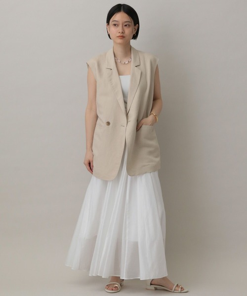 A part by(アパートバイ)の「レーヨンリネンベスト(ベスト・レディース・ブラック/ライトベージュ・FREE)」の3枚目の写真