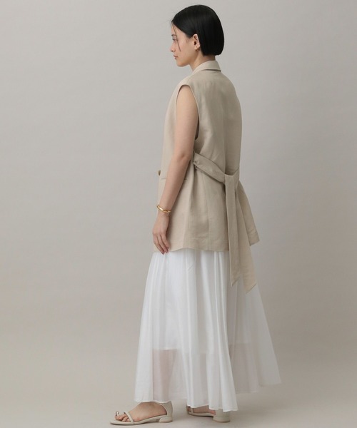 A part by(アパートバイ)の「レーヨンリネンベスト(ベスト・レディース・ブラック/ライトベージュ・FREE)」の5枚目の写真