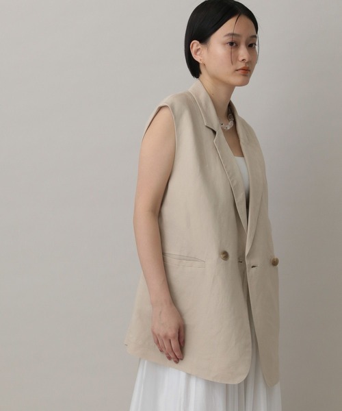 A part by(アパートバイ)の「レーヨンリネンベスト(ベスト・レディース・ブラック/ライトベージュ・FREE)」の7枚目の写真