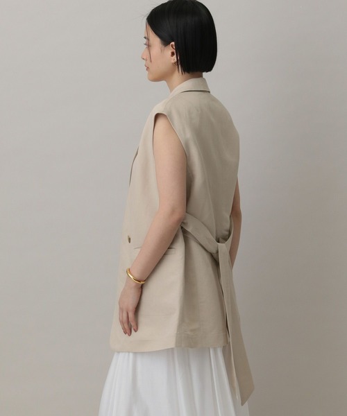 A part by(アパートバイ)の「レーヨンリネンベスト(ベスト・レディース・ブラック/ライトベージュ・FREE)」の8枚目の写真