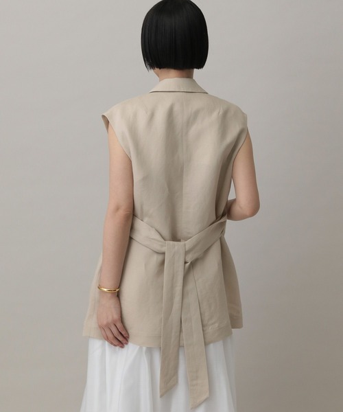 A part by(アパートバイ)の「レーヨンリネンベスト(ベスト・レディース・ブラック/ライトベージュ・FREE)」の9枚目の写真