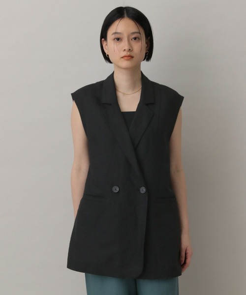 A part by(アパートバイ)の「レーヨンリネンベスト(ベスト・レディース・ブラック/ライトベージュ・FREE)」の20枚目の写真