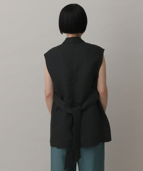 A part by(アパートバイ)の「レーヨンリネンベスト(ベスト・レディース・ブラック/ライトベージュ・FREE)」の22枚目の写真