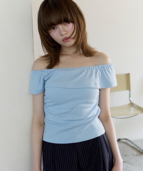 acka off shoulder rib tops オフショルダーリブトップス acka off shoulder rib tops オフショルダーリブトップス - メルカリ
