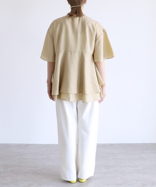 reca(レカ)の「ヘムレイヤードシアーシャツ(シャツ/ブラウス・レディース・ベージュ系その他/ブラック/グリーン系その他・FREE)」の6枚目の写真