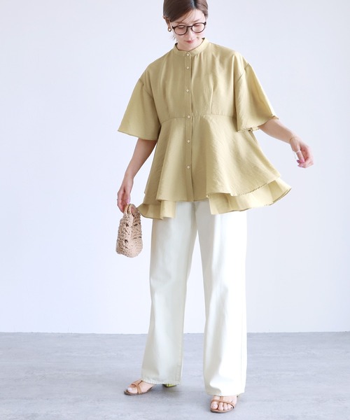 reca(レカ)の「ヘムレイヤードシアーシャツ(シャツ/ブラウス・レディース・ベージュ系その他/ブラック/グリーン系その他・FREE)」の20枚目の写真