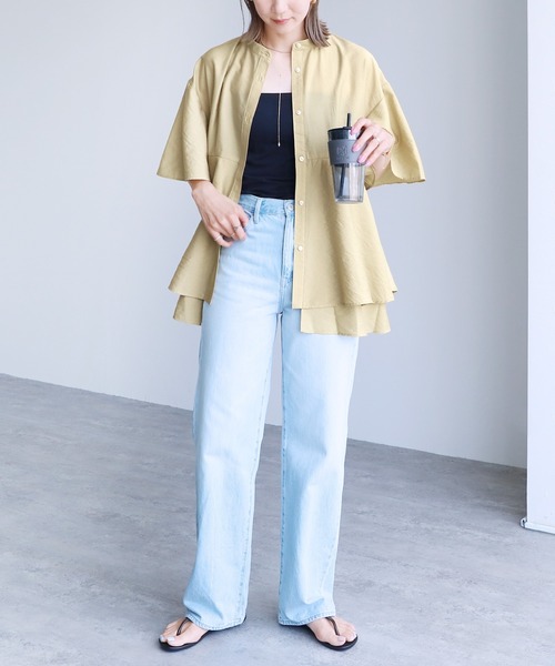 reca(レカ)の「ヘムレイヤードシアーシャツ(シャツ/ブラウス・レディース・ベージュ系その他/ブラック/グリーン系その他・FREE)」の21枚目の写真