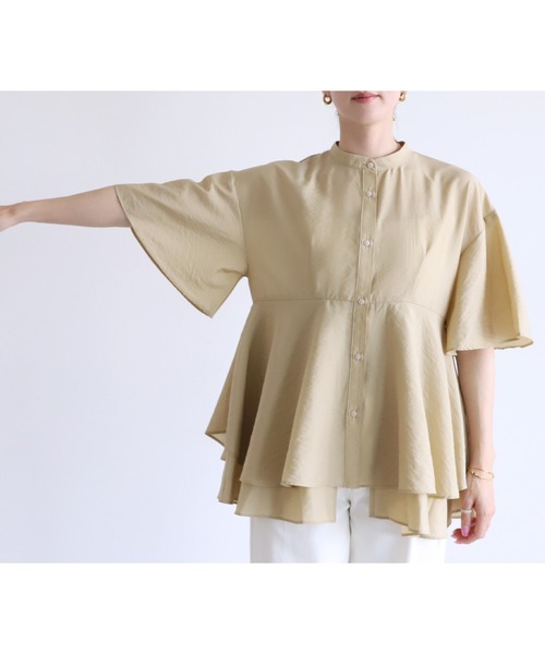 reca(レカ)の「ヘムレイヤードシアーシャツ(シャツ/ブラウス・レディース・ベージュ系その他/ブラック/グリーン系その他・FREE)」の13枚目の写真