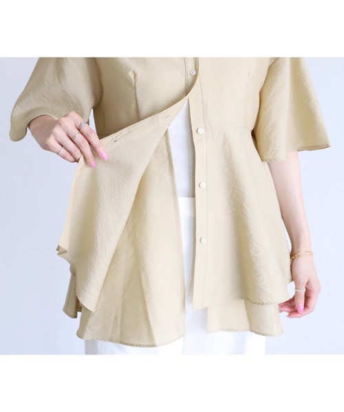 reca(レカ)の「ヘムレイヤードシアーシャツ(シャツ/ブラウス・レディース・ベージュ系その他/ブラック/グリーン系その他・FREE)」の14枚目の写真