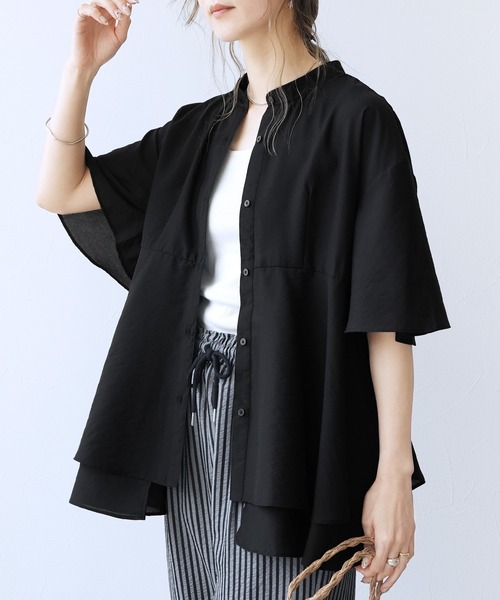reca(レカ)の「ヘムレイヤードシアーシャツ(シャツ/ブラウス・レディース・ベージュ系その他/ブラック/グリーン系その他・FREE)」の22枚目の写真