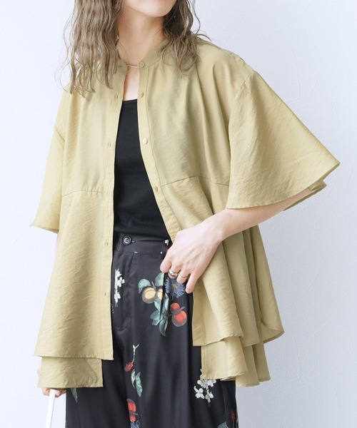 reca(レカ)の「ヘムレイヤードシアーシャツ(シャツ/ブラウス・レディース・ベージュ系その他/ブラック/グリーン系その他・FREE)」の22枚目の写真