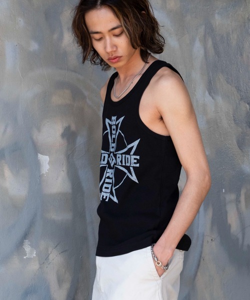 WEGO（ウィゴー）の「WEGO/グラフィックリブタンクトップ（タンクトップ・メンズ・ブラック/オフホワイト/スミクロ・MEDIUM/LARGE）」の15枚目の写真