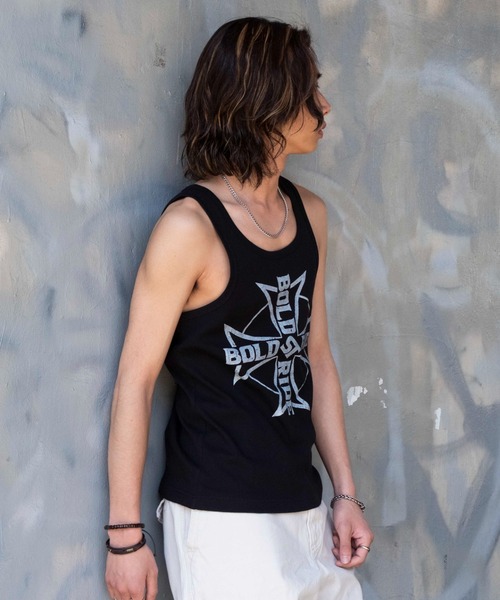 WEGO（ウィゴー）の「WEGO/グラフィックリブタンクトップ（タンクトップ・メンズ・ブラック/オフホワイト/スミクロ・MEDIUM/LARGE）」の14枚目の写真