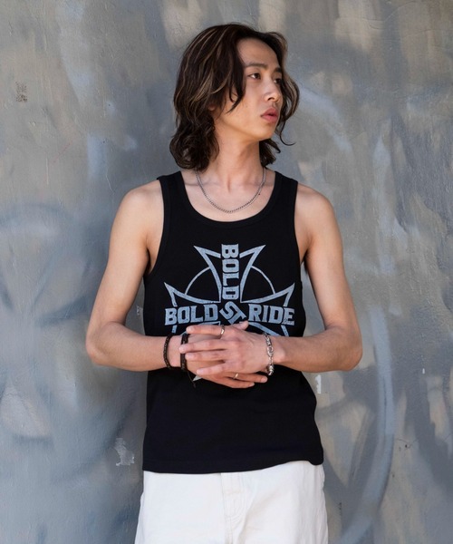 WEGO（ウィゴー）の「WEGO/グラフィックリブタンクトップ（タンクトップ・メンズ・ブラック/オフホワイト/スミクロ・MEDIUM/LARGE）」の13枚目の写真