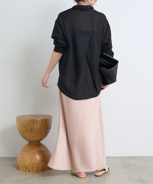 Jena espace merveilleux（ジェナ　エスパスメルヴェイユ）の「ガーゼバッククロスシャツ（シャツ/ブラウス・レディース・オフホワイト/ブラック/イエロー・FREE）」の8枚目の写真