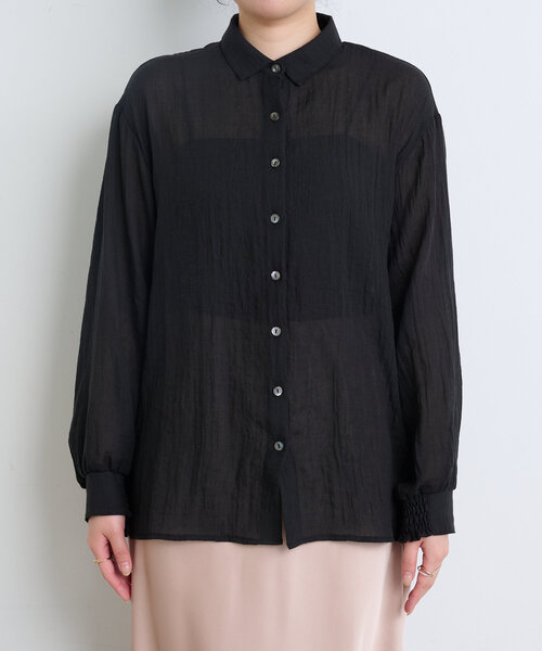 Jena espace merveilleux（ジェナ　エスパスメルヴェイユ）の「ガーゼバッククロスシャツ（シャツ/ブラウス・レディース・オフホワイト/ブラック/イエロー・FREE）」の13枚目の写真