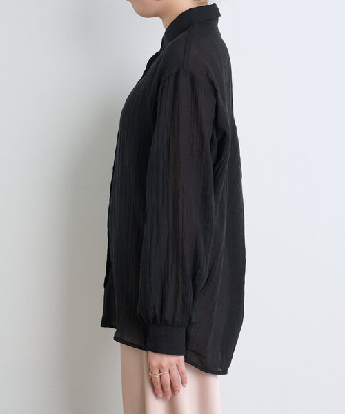Jena espace merveilleux（ジェナ　エスパスメルヴェイユ）の「ガーゼバッククロスシャツ（シャツ/ブラウス・レディース・オフホワイト/ブラック/イエロー・FREE）」の14枚目の写真