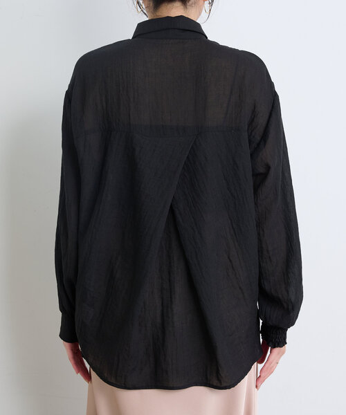 Jena espace merveilleux（ジェナ　エスパスメルヴェイユ）の「ガーゼバッククロスシャツ（シャツ/ブラウス・レディース・オフホワイト/ブラック/イエロー・FREE）」の15枚目の写真