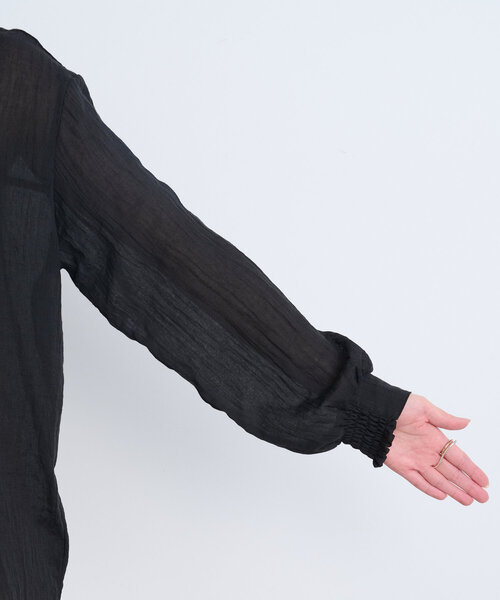 Jena espace merveilleux（ジェナ　エスパスメルヴェイユ）の「ガーゼバッククロスシャツ（シャツ/ブラウス・レディース・オフホワイト/ブラック/イエロー・FREE）」の18枚目の写真