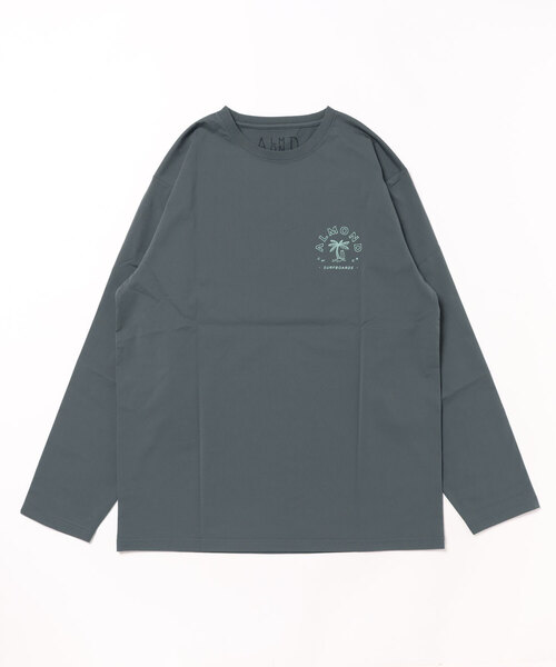 ALMOND(アーモンド)の「PARADISE UTILITY L/S TEE アーモンドプリント水陸両用ユーティリティ長袖Tシャツ(Tシャツ/カットソー・メンズ・チャコールグレー・LARGE)」の1枚目の写真