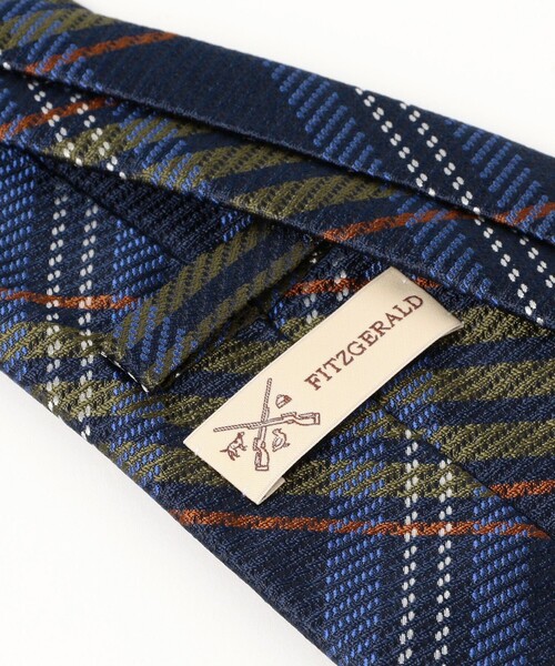 BEAMS F（ビームスエフ）の「FITZGERALD / シルク チェック柄 ネクタイ（ネクタイ・メンズ・ブラウン/ネイビー・ONE SIZE）」の7枚目の写真